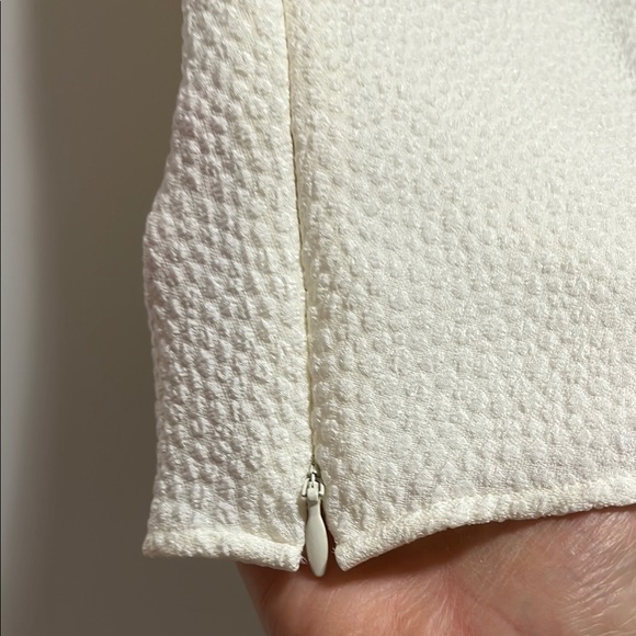 Talbots White Fitted Peplum Top with Crew Neck and Short Sleeves - Picture 10 of 10